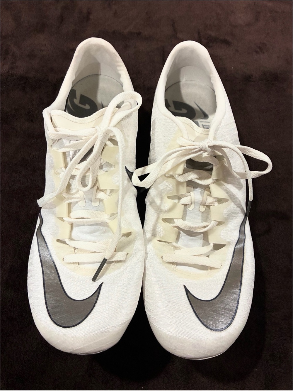 Nike Zoom Superfly Elite Track Spikes Size 11.5 White Silver 835996-001